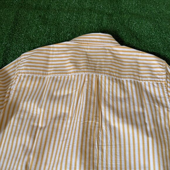GAP Women's Relaxed Fit Button Up Long Sleeve Yellow Striped Casual Shirt Size M - Picture 11 of 11